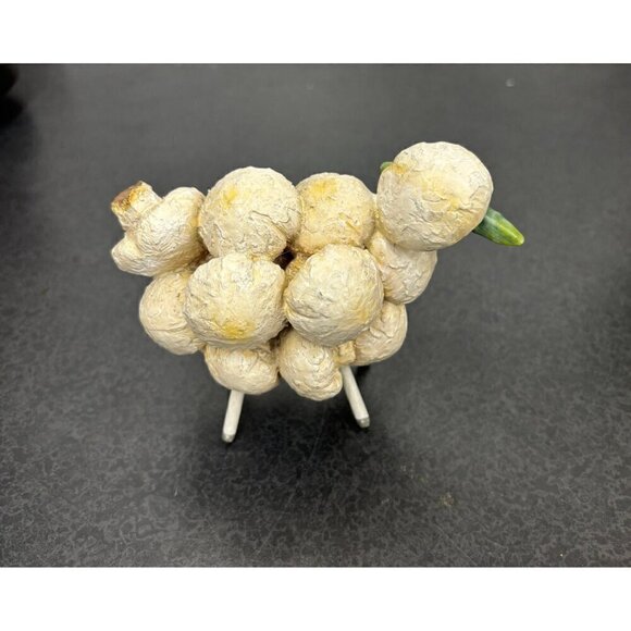 Vintage Mushroom Sheep Art Animal Figurine | Mushroom Vegetable Lamb - Picture 6 of 10
